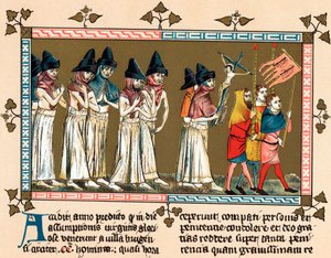 Flagelantes en la ciudad holandesa de Tournai Doornik, 1349 de Unbekannt
