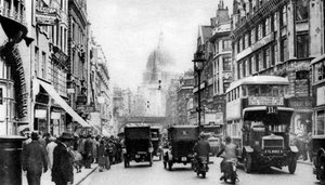 Calle Fleet vista desde el lado opuesto de Salisbury Court, Londres, 1926-1927 de Unbekannt