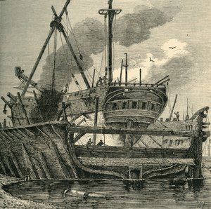 Dique flotante, Deptford 1820, c1878 de Unbekannt