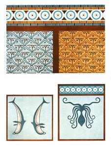 Pinturas de suelo en el palacio de Tirinto, Grecia, 1928 de Unbekannt