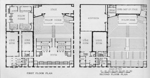 Planos del piso, el Templo Masónico, Birmingham, Alabama, 1924 de Unbekannt
