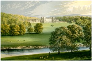 Castillo de Floors, Roxburghshire, Escocia, Duque de Roxburghe, c1880