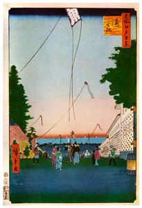 Volando cometas, Japón, siglo XIX