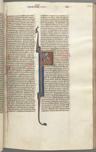 Fol. 112r, Reyes II, inicial historiada F, la decapitación del amalecita, c. 1275-1300 de Unbekannt