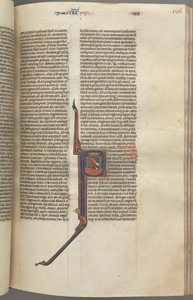 Fol. 136r, Reyes IV, inicial historiada P, Ocozías cayendo de una torre, c. 1275-1300 de Unbekannt