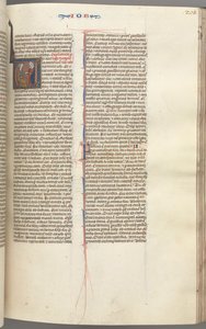 Fol. 205r, Job, inicial historiada V, Job en el montón de estiércol con un pendiente de oro, c. 1275-1300 de Unbekannt