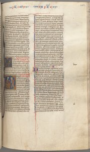 Fol. 251 r, Sabiduría, inicial historiada D, Salomón instruyendo a un soldado, c. 1275-1300 de Unbekannt