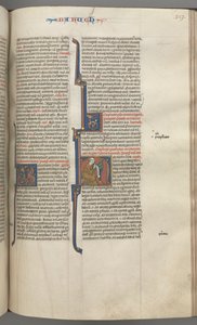 Fol. 317r, Baruch, inicial historiada H, Baruch sentado en un escritorio escribiendo en un pergamino, c. 1275-1300 de Unbekannt