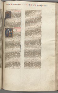 Fol. 370r, Macabeos I, inicial historiada E, Matatías matando al judío idólatra de Unbekannt