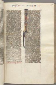 Fol. 96r, Ruth, Inicial historiada I con Elimilech y Naomi, c. 1275-1300