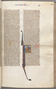 Fol. 98r, Reyes I, inicial historiada F, Elkanah y Hannah arrodillados ante un altar..., c. 1275-13 de Unbekannt