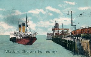 Barco Folkestone Boulogne partiendo, c. 1905 de Unbekannt