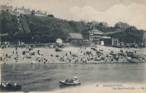 Folkestone. La playa y los ascensores, finales del siglo XIX-principios del siglo XX de Unbekannt