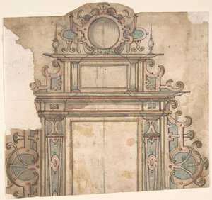 Fragmento de diseño para marco arquitectónico, siglo XVI de Unbekannt