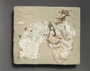 Fragmento de pintura mural: mujer con cubierta de boca padam de Unbekannt