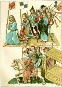 Federico I recibe Brandeburgo. Copia de una ilustración de la crónica ilustrada de Richental, c. 1440 de Unbekannt