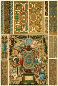 Pintura mural renacentista francesa, escultura policromada, tejido y cubiertas de libros, 1898 de Unbekannt