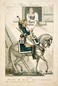 Dragón francés de las Guerras Napoleónicas, principios del siglo XIX