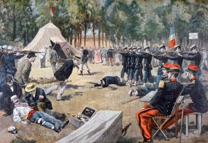 Maniobras militares francesas: trabajadores de primeros auxilios, 1897 de Unbekannt