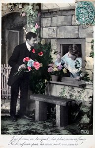 Postal romántica francesa, c. 1900 de Unbekannt