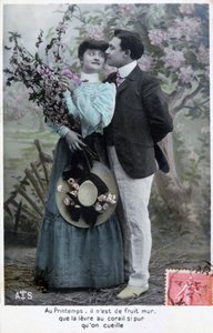 Tarjeta postal romántica francesa, c1900 de Unbekannt