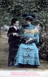 Tarjeta postal romántica francesa