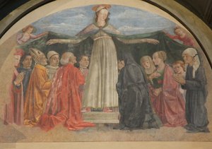 Fresco de Madonna della Misericordia, Capilla Vespucci, Ognissanti, Florencia, Italia de Unbekannt