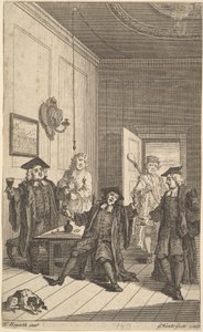 Frontispicio de The Humours of Oxford, abril 1730 de Unbekannt
