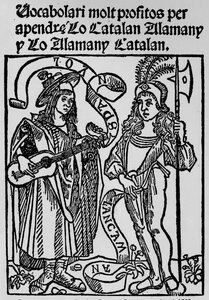Frontispicio de un diccionario catalán-alemán fechado en 1502, 1934 de Unbekannt