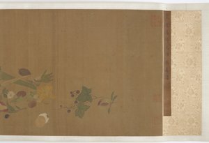 Frutas, verduras, flores e insectos, dinastía Ming, 1368-1644