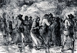 Esclavos fugitivos huyendo de Maryland a Delaware por el Ferrocarril Subterráneo, 1850-1851 de Unbekannt
