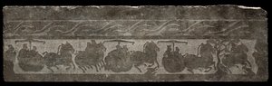 Relieve funerario con procesión de carros, siglo II de Unbekannt