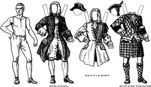 Galería de Trajes Históricos: Lo que la gente usaba en los primeros días georgianos, c. 1934