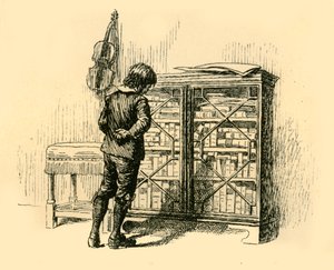 Mirando sus cubiertas a través de las puertas de celosía del armario, 1907 de Unbekannt