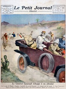El General Gouraud escapa de un intento de asesinato en ruta de Damasco a Kunaitra, 1921 de Unbekannt