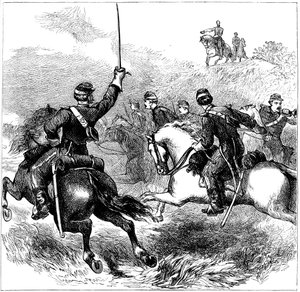 El general Sheridan en Cedar Creek, Virginia, Guerra Civil Americana, 1864 c1880