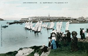 Vista general de Saint Malo, Bretaña, Francia, siglo XX