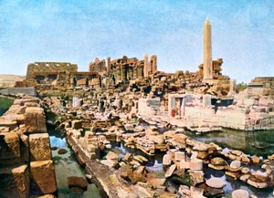 Vista general del Gran Templo de Amón-Ra, Karnak, Luxor, Egipto, siglo XX de Unbekannt