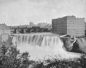 Cataratas Genesee, Rochester, Estado de Nueva York, EE.UU., c. 1900