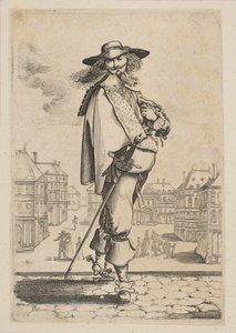 Caballero con una espada frente a algunos edificios, 1629 de Unbekannt
