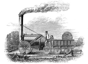 La locomotora Rocket de George Stephenson, 1829