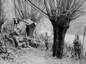 Estación de teléfono de campo alemán, Aisne, Francia, Primera Guerra Mundial, 1915 de Unbekannt