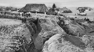 Infantería alemana en trincheras en Jasionna, Polonia, Primera Guerra Mundial, 1915 de Unbekannt