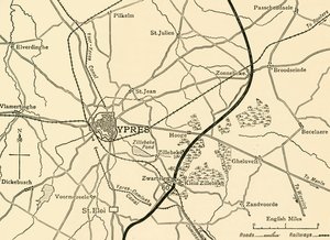 Posiciones alemanas cerca de Ypres, Flandes, Primera Guerra Mundial, 1915, c. 1920 de Unbekannt
