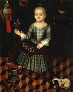 Niña con loro, mediados del siglo XVIII de Unbekannt