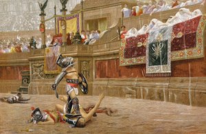 Gladiadores en la arena romana de Unbekannt