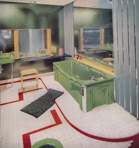 Vidrio y azulejo en el baño moderno, 1938 de Unbekannt