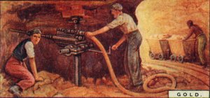 Oro. - Perforación de agujeros de voladura, Sudáfrica, 1928