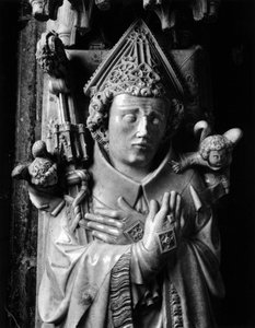 Arte Gótico: El Obispo Hugues de Chatillon (muerto en 1352), escultura de mármol atribuida al Maestro de Rieux (activo alrededor de 1330-1350), (detalle). Catedral Notre Dame, Saint Bertrand de Comminges (Haute Garonne) de Unbekannt