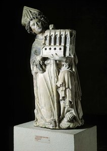 Arte gótico: representación de Jean Tissandier, obispo de Rieux-Volvestre como donante. Estatua de la capilla de Rieux en la Iglesia de los Cordeliers realizada por el maestro de Rieux circa 1333-1334. Piedra policromada. cm 132 Toulouse de Unbekannt